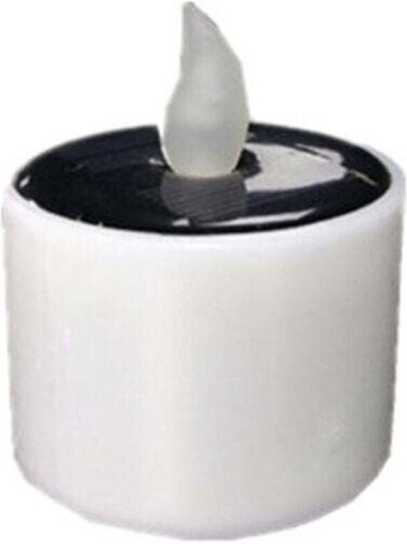 Solarkerze: Set mit 4 Solar-LED-Teelichtern, IP65, weiß