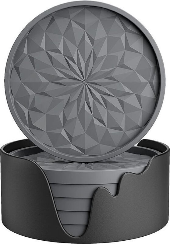 Dessertbecher aus Silikon mit Halter, 6er-Set, Untersetzer für heiße oder kalte Getränke, rutschfest, antihaftbeschichte...