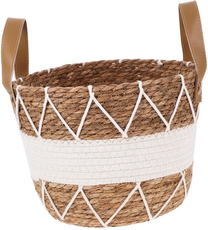 Tlily - Dekorativer Aufbewahrungskorb im Boho-Stil für Wohnzimmer, Schlafzimmer, Badezimmer, gewebte Decke, Handtücher, ...