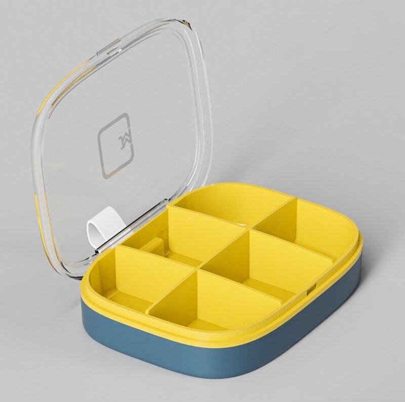 Pillendose mit transparentem Fächersystem, tragbare Pillendose, Medikamententransportbox, Medikamentenaufbewahrungsbox, ...