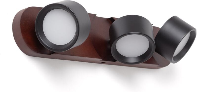 Ledkia - led Wandleuchte 15W Metall cct Wählbar Cundra 3 Spots Schwarz