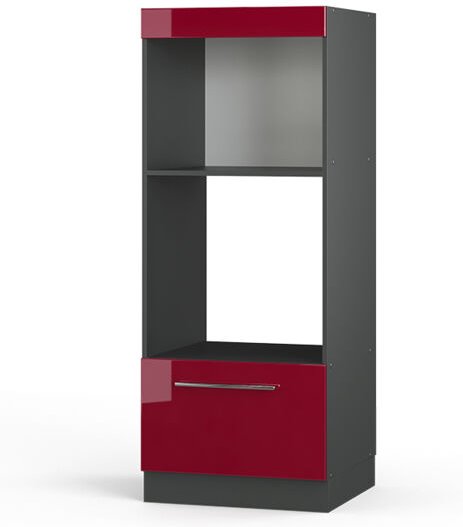 Vicco - Mikrowellenschrank Fame-Line, Bordeaux Hochglanz, 60 cm offen