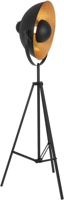 Stativleuchte Stehlampe Stehleuchte Wohnzimmerlampe Schwarz Gold Retro H 140 cm
