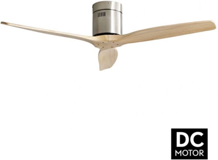 Fabrilamp - todolampara - Ventilator de Deckenmotor dc Modell aguilon Nickel, 3 Flügel Haya, 5 Geschwindigkeiten, Fernbe...