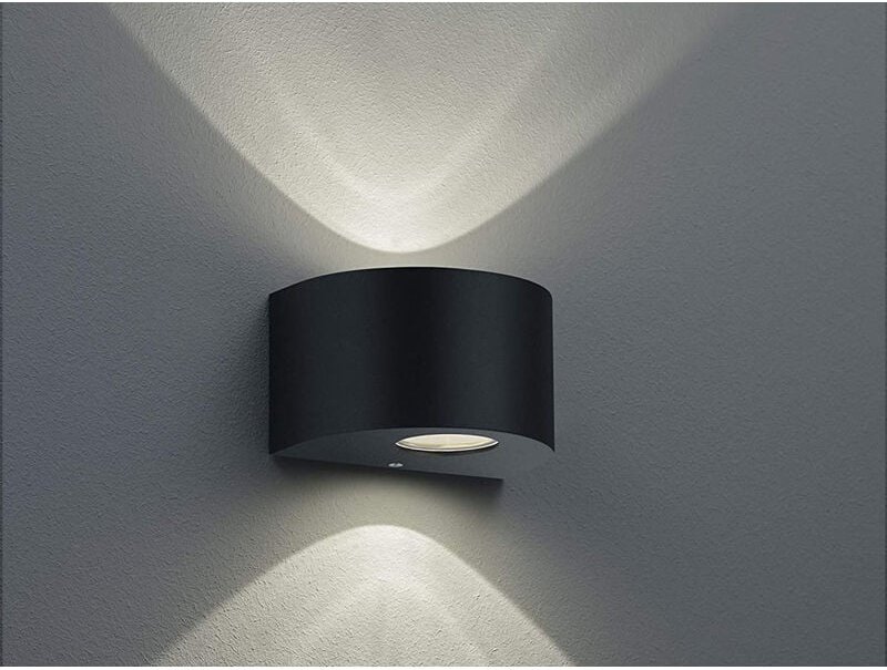 Led Außenwandleuchte rosario Up and Down Light rund in Schwarz