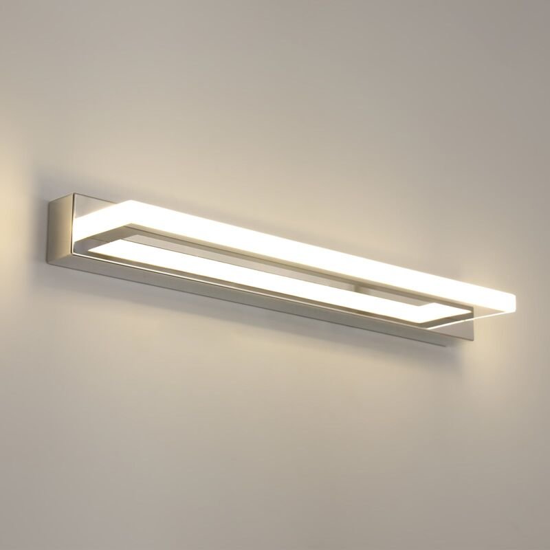 Goeco - Acryl led Spiegelleuchte - Silber, 42cm, 9W, Neutrales Licht 4500K, 220V
