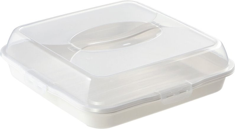 Kadax - Quadratische Kuchenbox aus Kunststoff mit Deckel