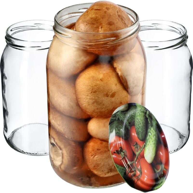 Weckgläser 900 ml, Sturzglas zum Einlegen, Einkochgläser für Schraubdeckel, Einmachglas verwen - Kadax