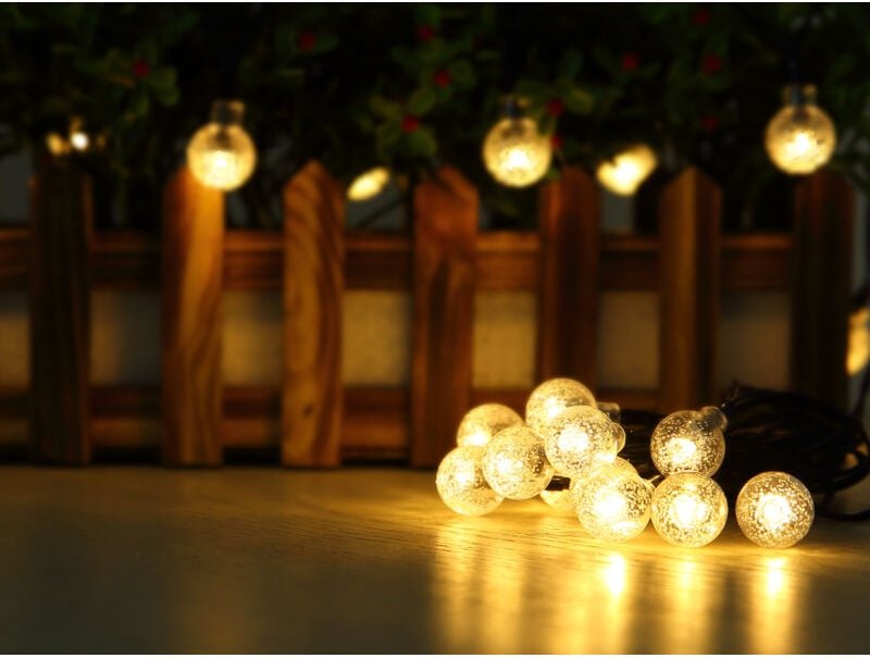 Solarbetriebene led Outdoor Lichterkette mit 20 Glühbirnen, Länge 2,8 Meter