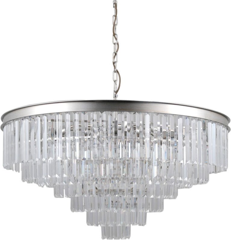 Thumbnail - Italux Verdes Kronleuchter mit Kristallen Silber PND-44372-14A-SLVR-BRW