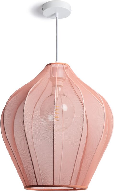 Efectoled - Pendelleuchte aus Metall und Stoff Ø400 mm Yara Rosa Empolvado