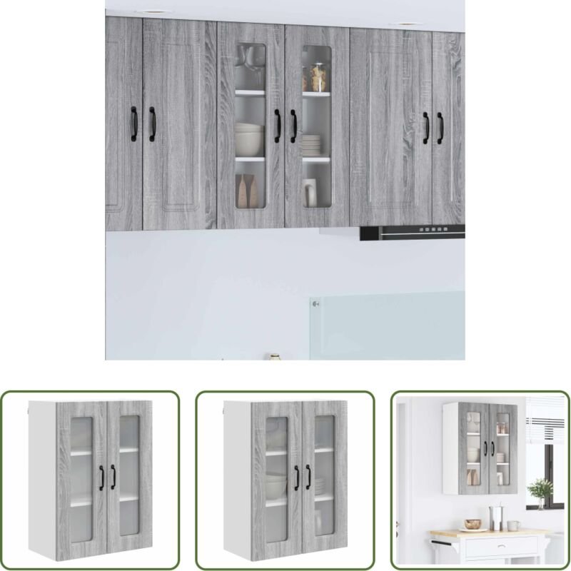 vidaXL Küchenorganisation - Küchenschrank mit Speicher Kalmar Graues Sonoma 60 x 31 x 80 cm