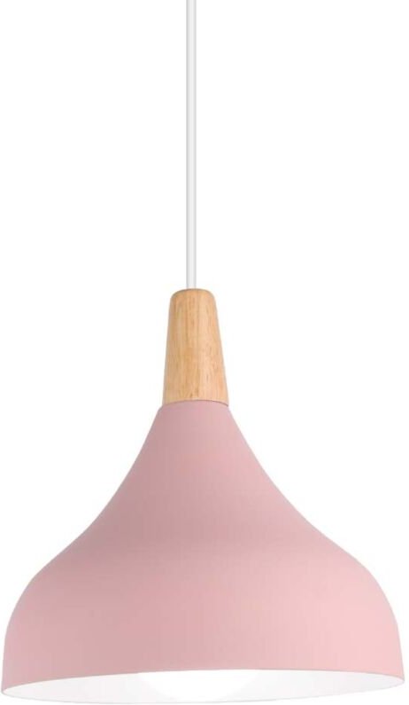 Hängelampe Retro Ø20cm Pendelleuchte Moderne E27 Metall Holz Hängeleuchte für Schlafzimmer Esszimmer Küche Wohnzimmer (R...