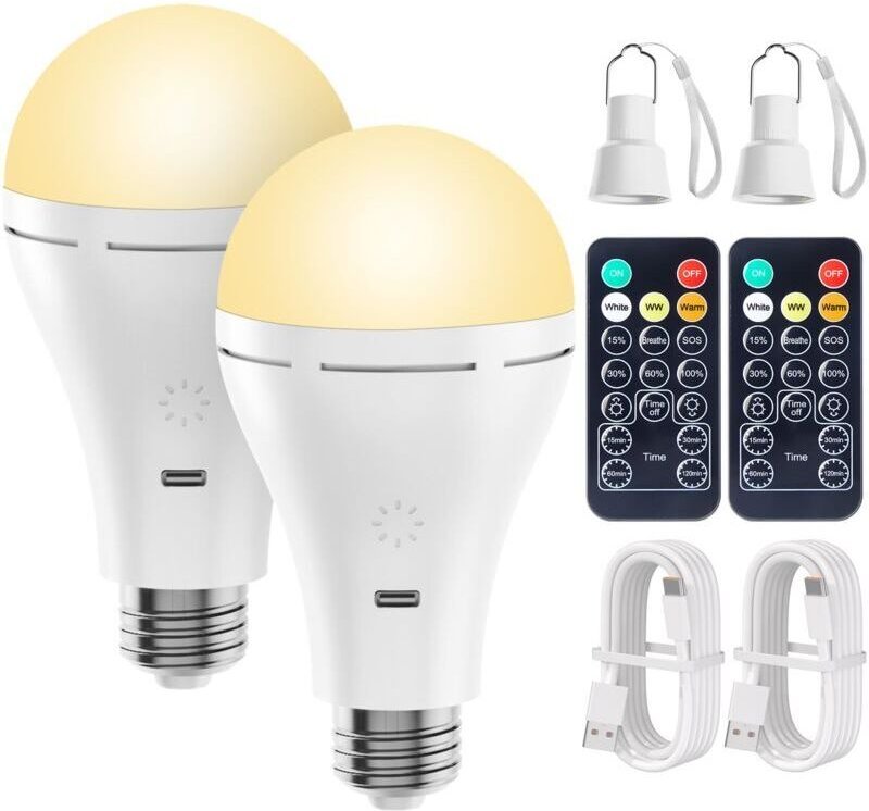 Wiederaufladbare 9-W-LED-Lampe, 700 Lumen Helligkeit, USB-Ladefunktion, Fernbedienung, 4 Modi und Timerfunktion, geeigne...