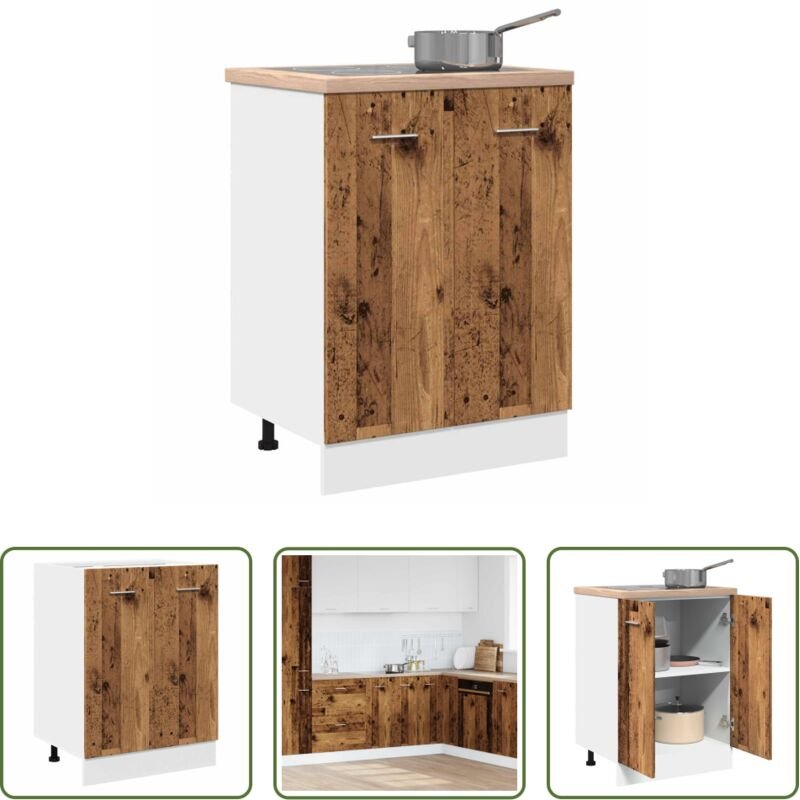 vidaXL Holzwerkstoff - Unterschrank Lyon Altholz-Optik 60x46x81,5 cm Holzwerkstoff
