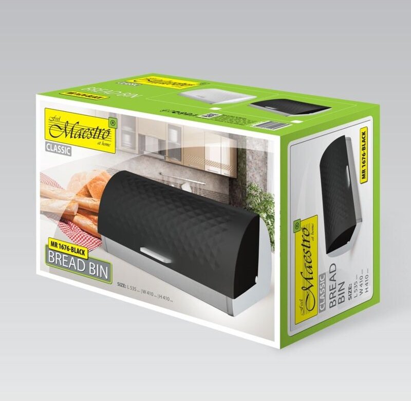 MR-1676 Brotkasten mit Schiebedeckel of Edelstahl, großzügiger Brotkasten, stabil für die stilvolle Küchenorganisation (...