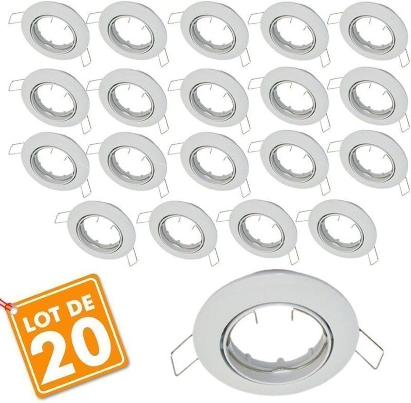 Set von 20 Klammern vertieft einstellbar weiß D82
