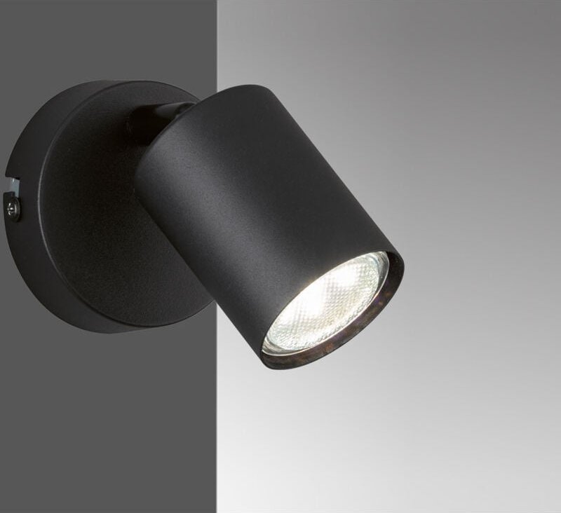Led Wandstrahler vano Schwarz mit Schalter, Breite 8cm