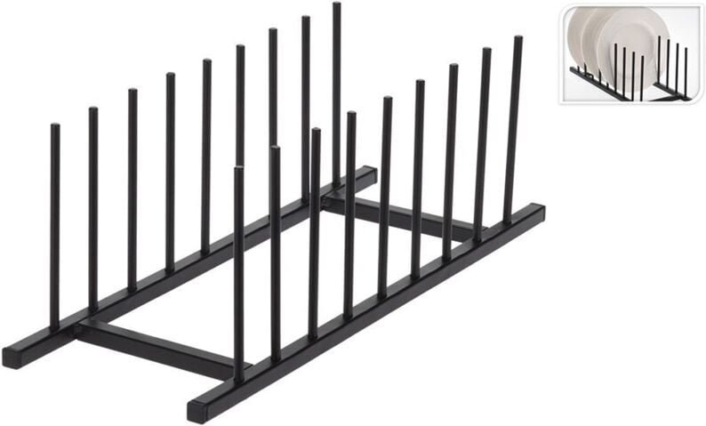 Organizer for plates and lids in black metal modern style