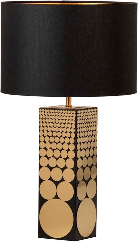 Schwarze MDF-Metall-Tischlampe 38X38X66 cm