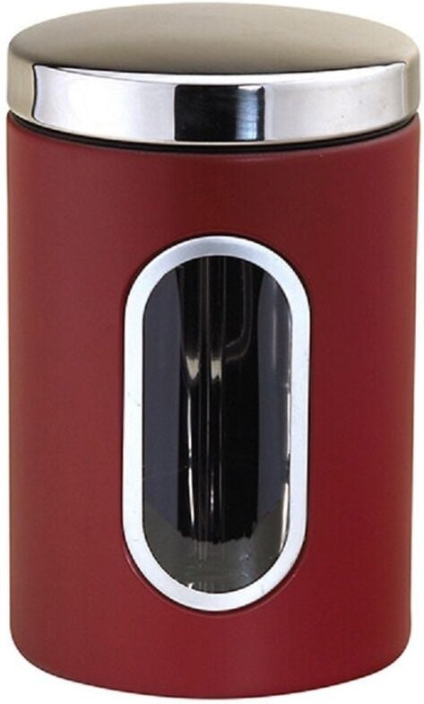 Michelino - Edelstahl Aufbewahrungsdose Lebensmitteldose Vorratsdose Serie Nora Rot 1 l