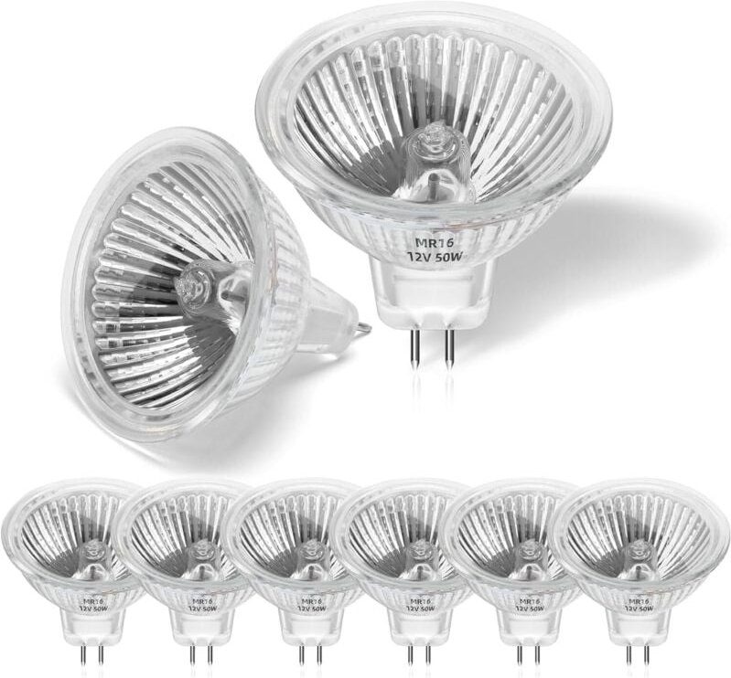 Lablanc - 8er-Pack Halogenlampe 50 w 12 v MR16, Halogenstrahler GU5.3 dimmbar Warmweiß 2800 k, 2-polige Halogenlampen Gl...