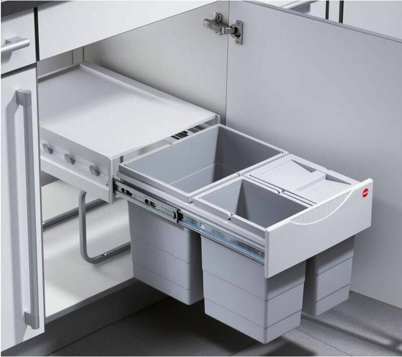 Hailo - Mülleimer Küche, Einbau ab 40cm Schrank, Trennsystem Tandem
