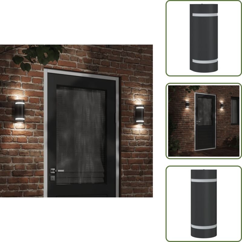 The Living Store Außenwandleuchte Schwarz Aluminiumdruckguss - Außenwandleuchte