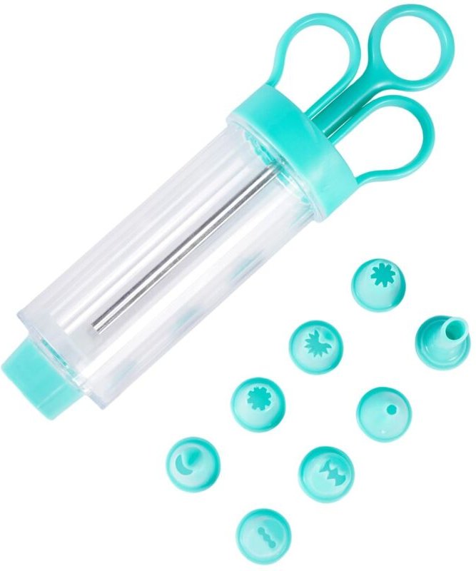 Dekoratives Zuckerguss-Injektionsset für Cupcakes, 9-teilig, Edelstahl-Laminierpistole, Kekspistole, Kekspresse, Creme-L...