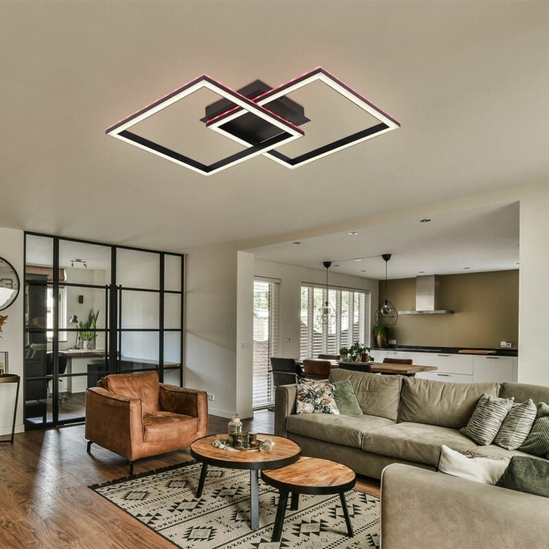 Led Deckenleuchte Schlafzimmerleuchte Wohnzimmerlampe Designleuchte, Dimmbar rgb Fernbedienung Timer, 40W 2500lm 2700-65...