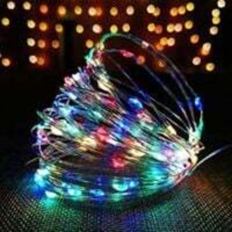 100 LED-Lichterkette aus Kupferdraht mit USB-Anschluss, 10 m, 8 Programme für Partys, Weihnachten, Halloween, Hochzeiten...