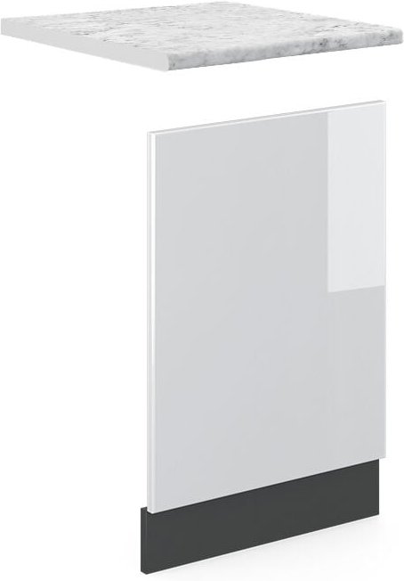 Vicco - Frontblende R-Line, Weiß Hochglanz, 45 cm , ap Marmor