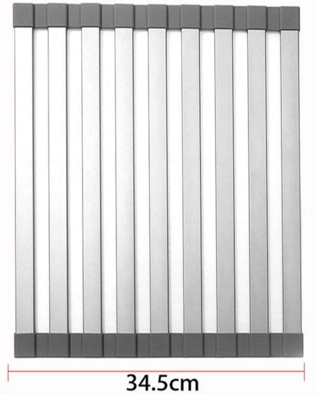 Großer, aufrollbarer Geschirrabtropfkorb, Abtropfkorb, Spülbeckenabdeckung, Küchenspülenzubehör, aufrollbarer Aluminium-...