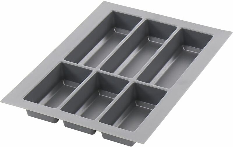 Agoform - Besteckeinsatz Classico kürzbar 490x340x50,5mm, Kunststoff schiefergrau