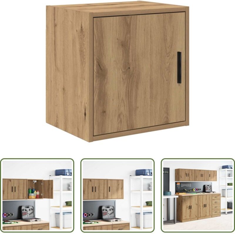 vidaXL Stauraum - Garagen-Wandschrank Artisan-Eiche Holzwerkstoff