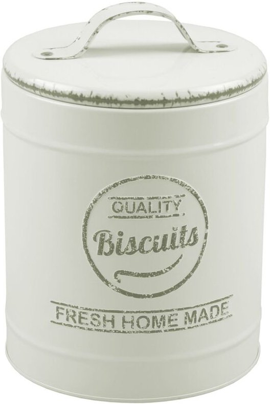 Metall Keksdose Vintage Gebäckdose Blechdose Vorratsdose Dekodose home made - creme