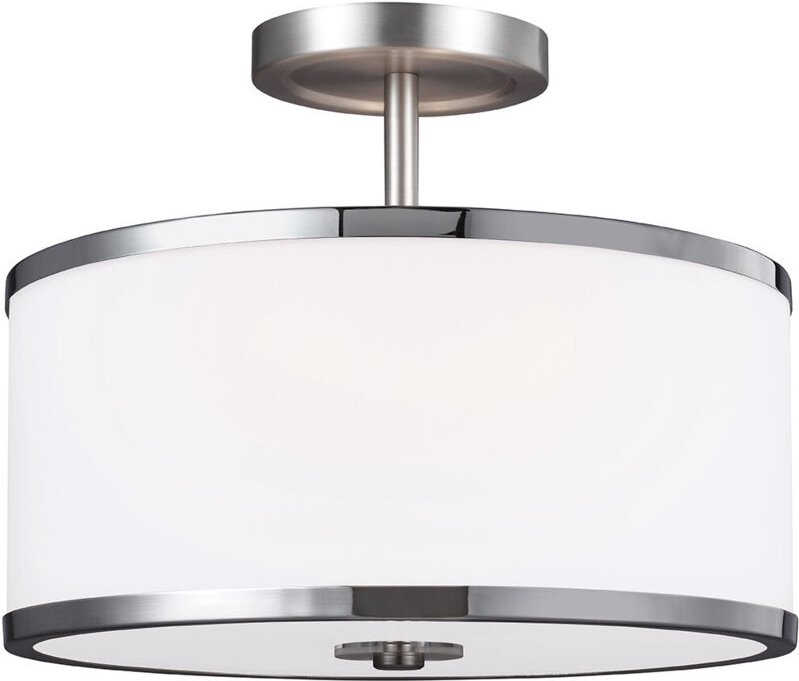 Prospect Park - 2 Light Semi Flush Deckenleuchte Chrom, Satin Nickel, E27 - Elstead