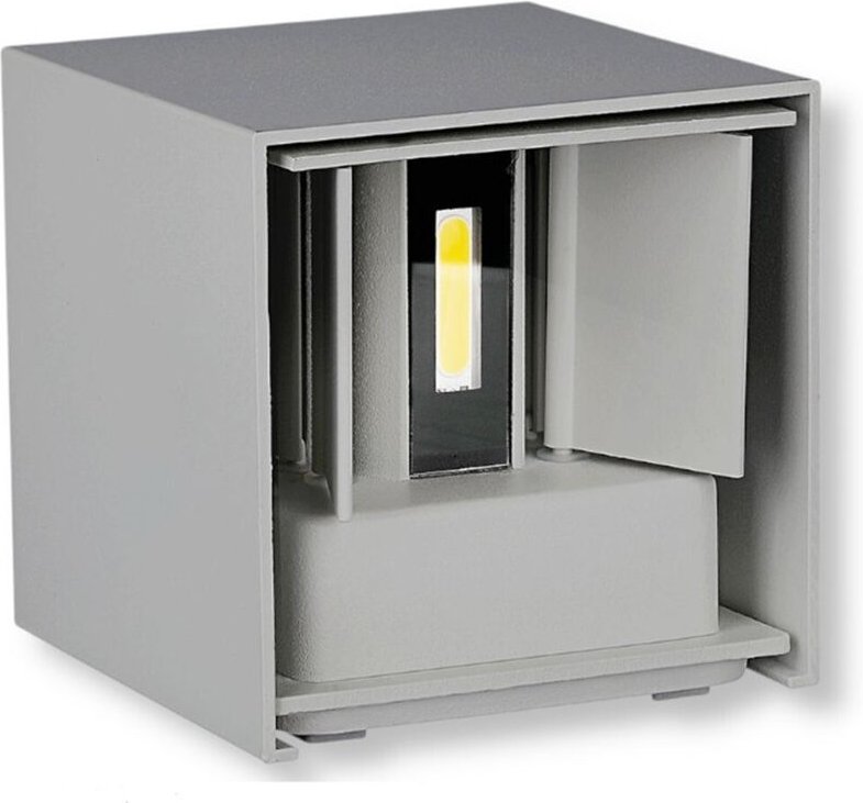 Trade Shop - APPLIQUE LAMPADA MURO DOPPIO LED COB 12W FASCIO REGOLABILE CAMBIA COLORE CCT 3IN1 ES46-3C - Grau