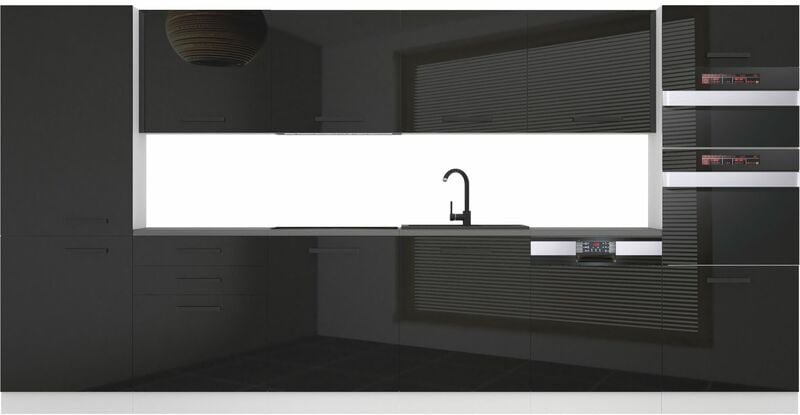 Küchenzeile Küchenblock Naomi - Küchenmöbel 360 cm Einbauküche Vollausstattung ohne Elektrogeräten mit Hängeschränke und...