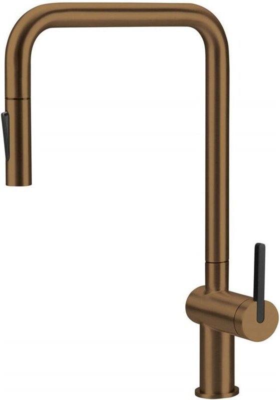 Deante Küchenarmatur mit ausziehbarem Auslauf bronzefarben