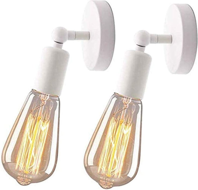 2 Stücke Wandleuchte E27 Vintage Innen Wandlampe Metall Eisen Industrielle für Schlafzimmer Badezimmer Flur Wohnzimmer (...