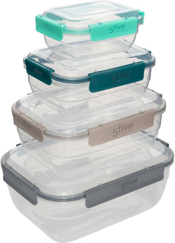 5five Simply Smart - 4er-set klic rechteckige plastikdosen - 5five
