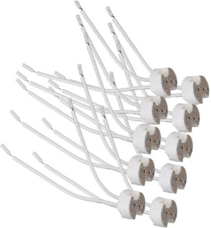 Trade Shop Traesio - Trade Shop - kit 10 stück keramik lampenfassung für strahler MR16 GU5.3 12V YL106-10 -