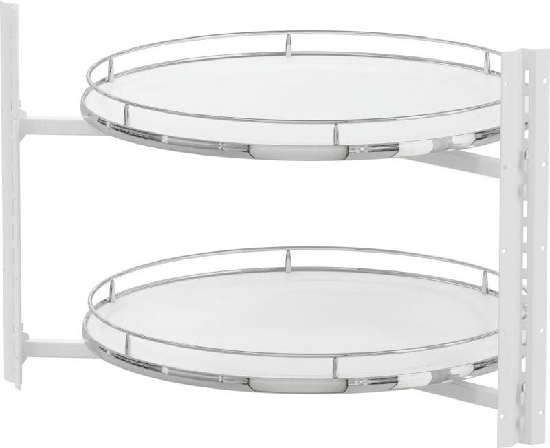 VS COR Wheel Pro Drehteller für Eckschrank Organizer - Rondell Küchenschrank drehbar 4/4-Kreis, KB 900mm, weiß/chrom