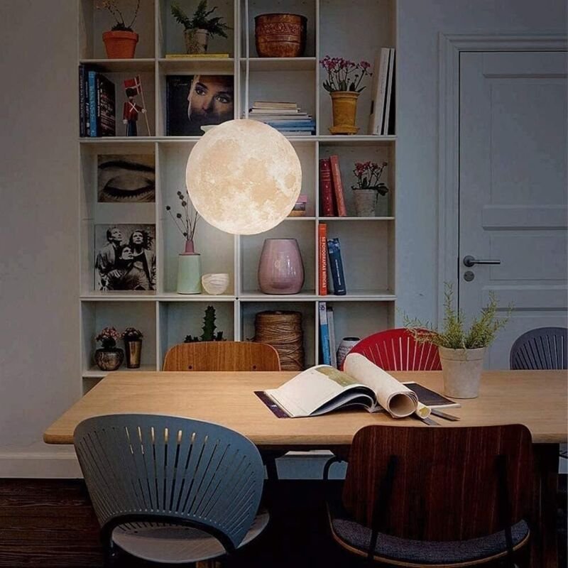 Moderner Kronleuchter in Mondform, kreativer Kronleuchter in Planetenform, geeignet für Restaurant, Bar, Zuhause, Kinder...