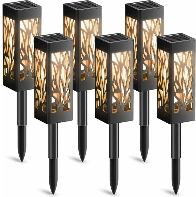 Solarleuchten Außen Garten, 6 Stück Gartendeko Solarlaterne mit warmweißem Licht, IP65 wasserdichte Solarleuchte für den...