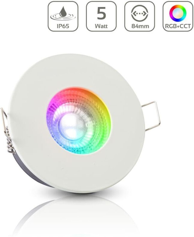 Einbauspot IP65 rund - Farbe: Weiß - LED Leuchtmittel: GU10 5W RGB+CCT