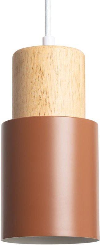 Pendelleuchte Metall und Holz Kidonge Braun