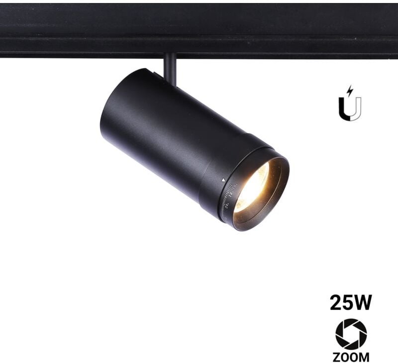 Barcelona Led - LED-Schienenstrahler für Magnetschienen mit Zoom 10-55° - 48V -