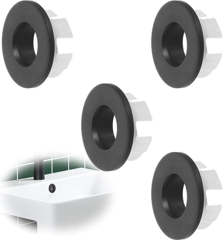 Stück Überlaufring für Waschbecken, Überlaufabdeckung für Waschbecken, Überlaufabdeckung, runder Überlaufring für Waschb...